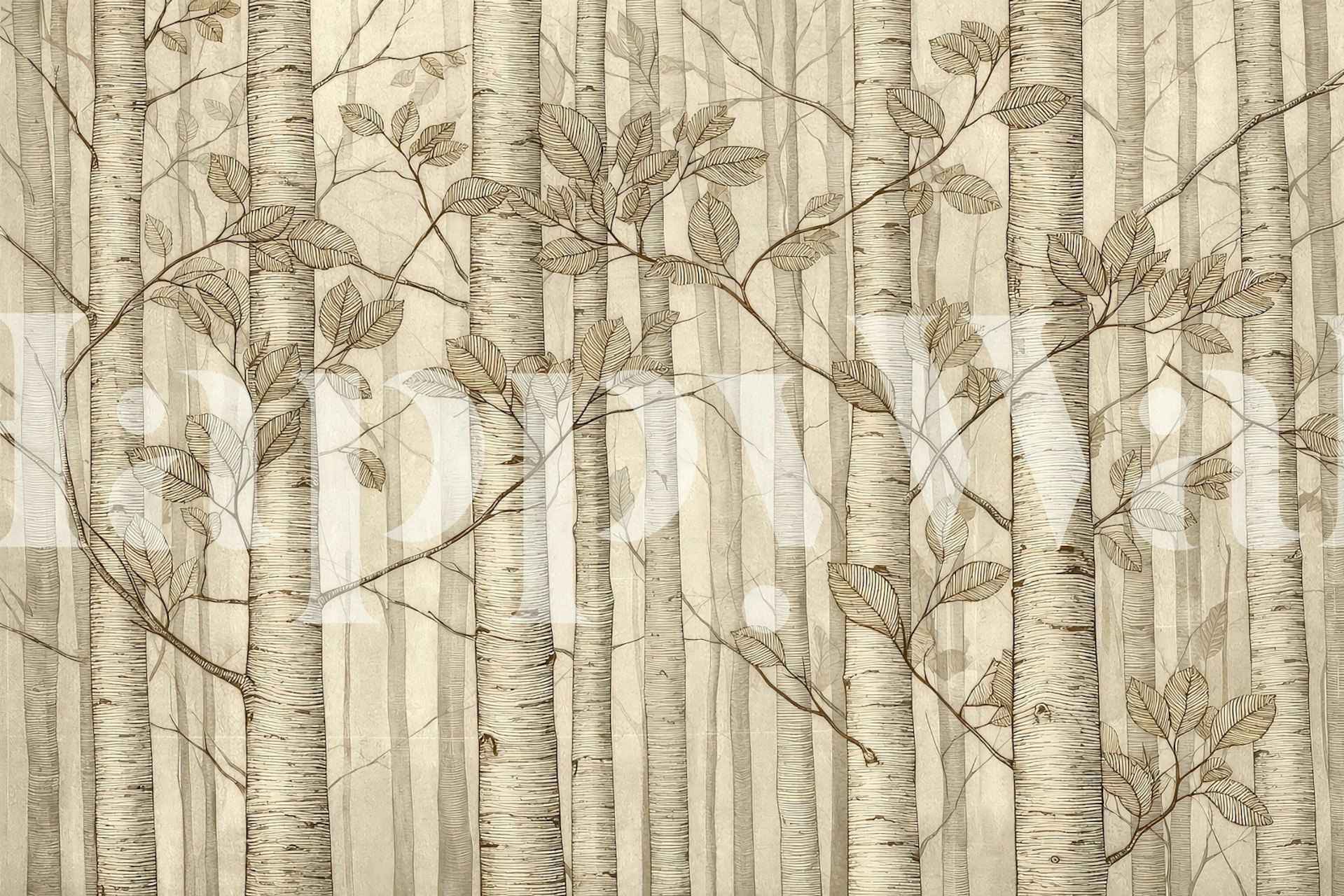 Vintage Botanical Birch birketapet i et rum