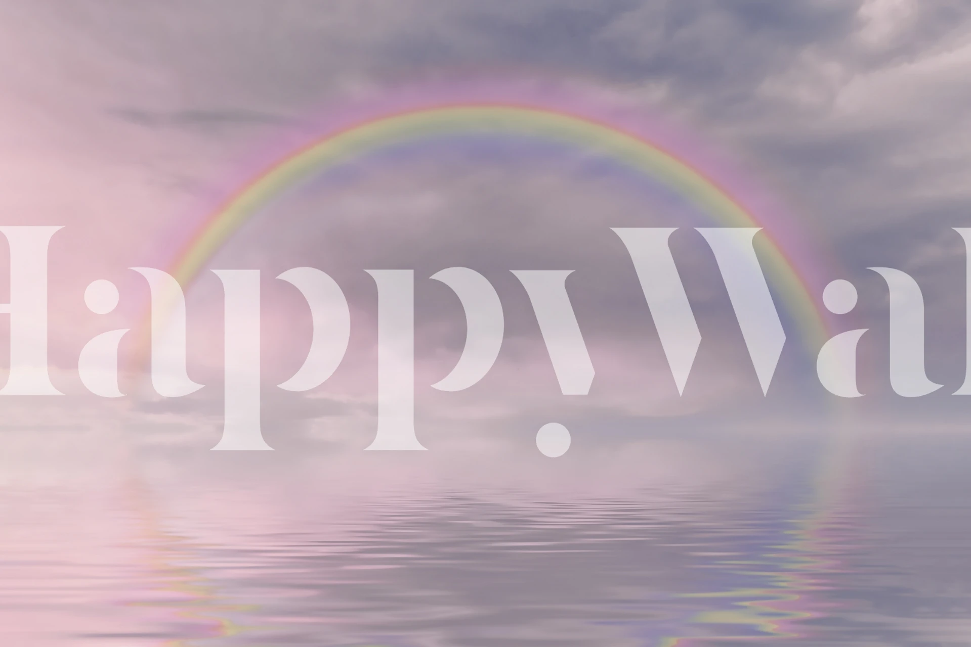 Pink rainbow over water wallpaper