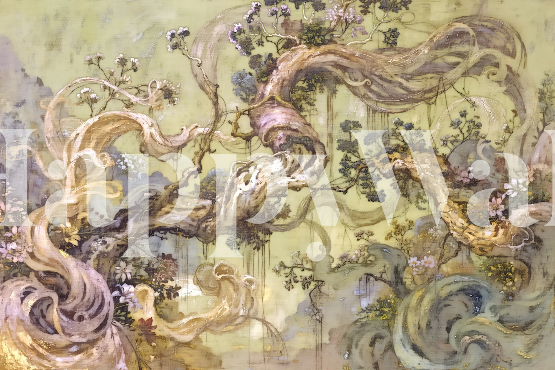 Mystical Blossom Tree Fantasy wallpaper in a room