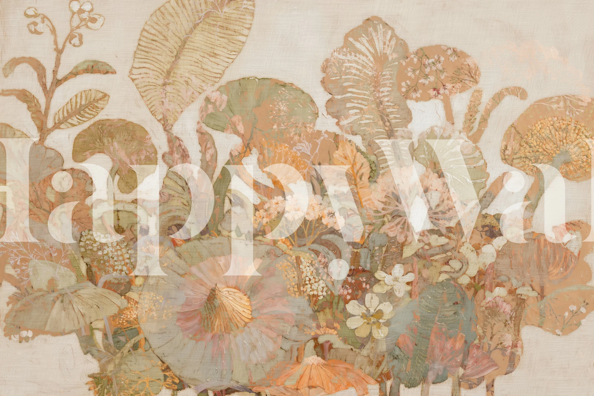 Gedempt botanisch tuin behangontwerp