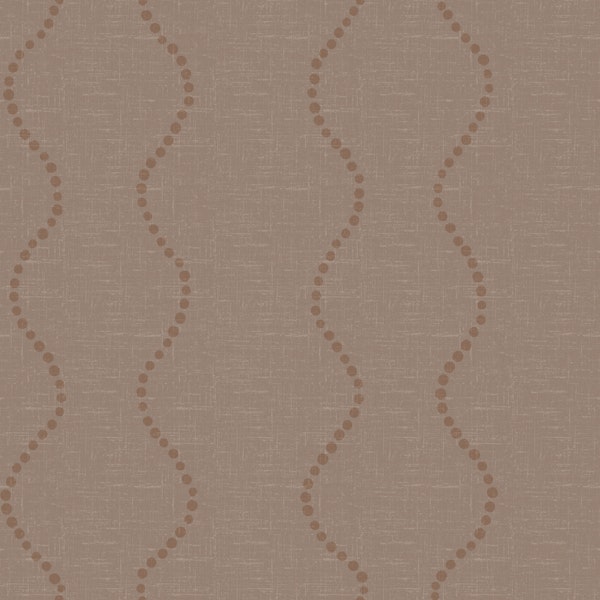 Warm Taupe Beaded Wave Lines
