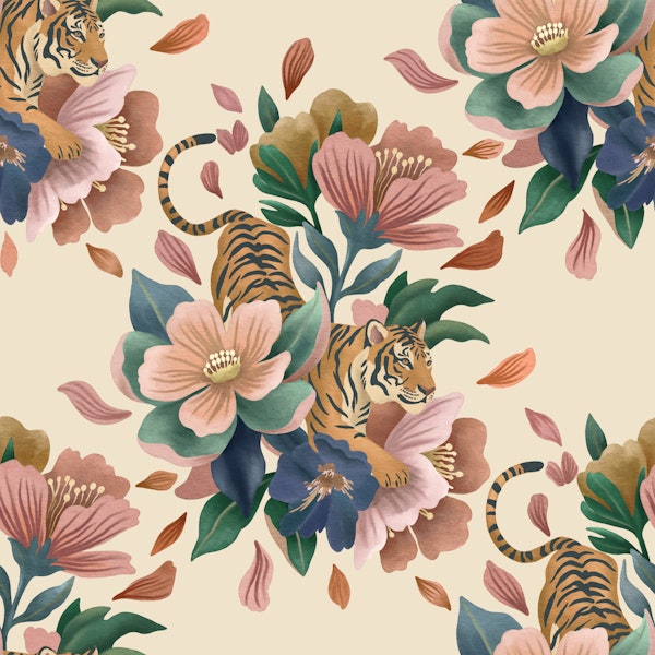 Romantic Tiger Flower Safari