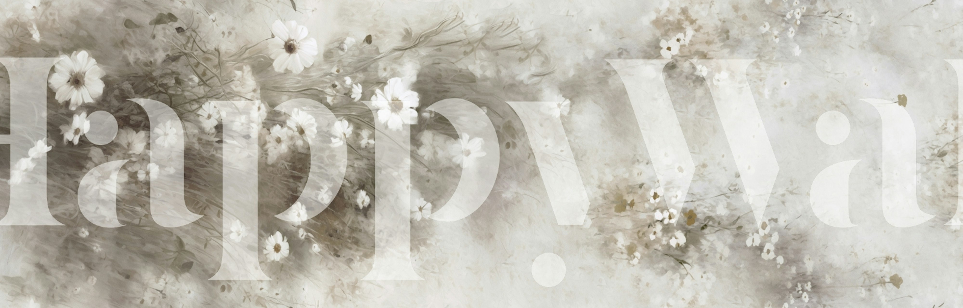 Charming flower artwork on elegant wallpaper