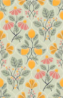 Mediterranean Lemon Grove Sage Green wallpaper