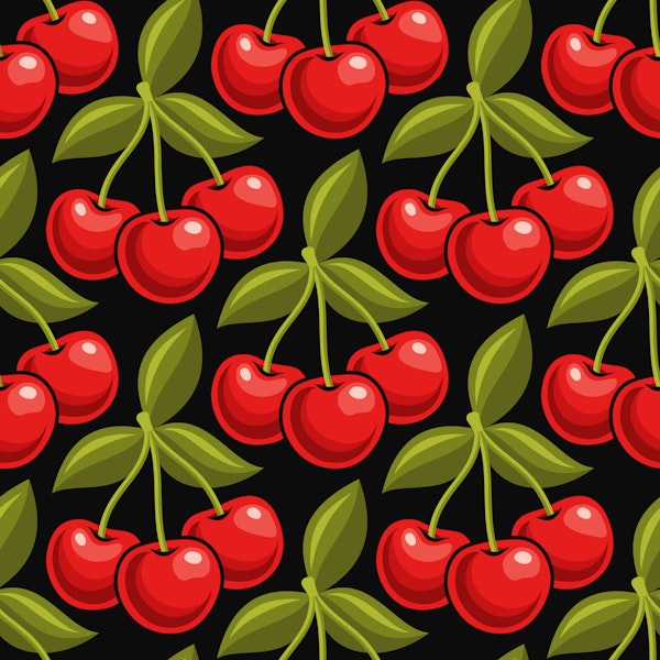 Bold Red Cherries Seamless Pattern