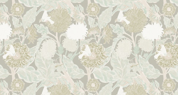 Subtle Ecru Garden Mural