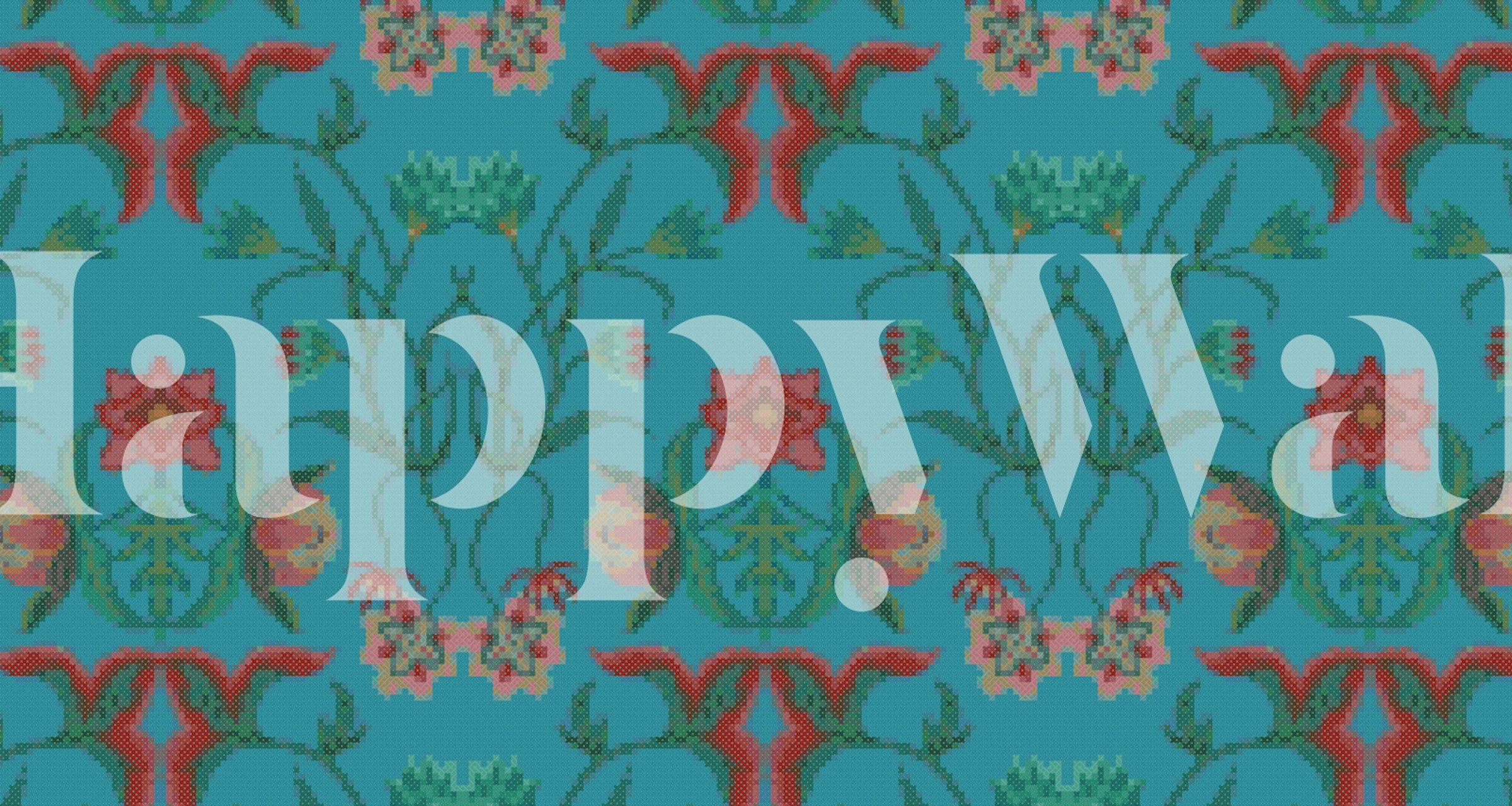 Blue Bohemian Embroidery wallpaper in a room