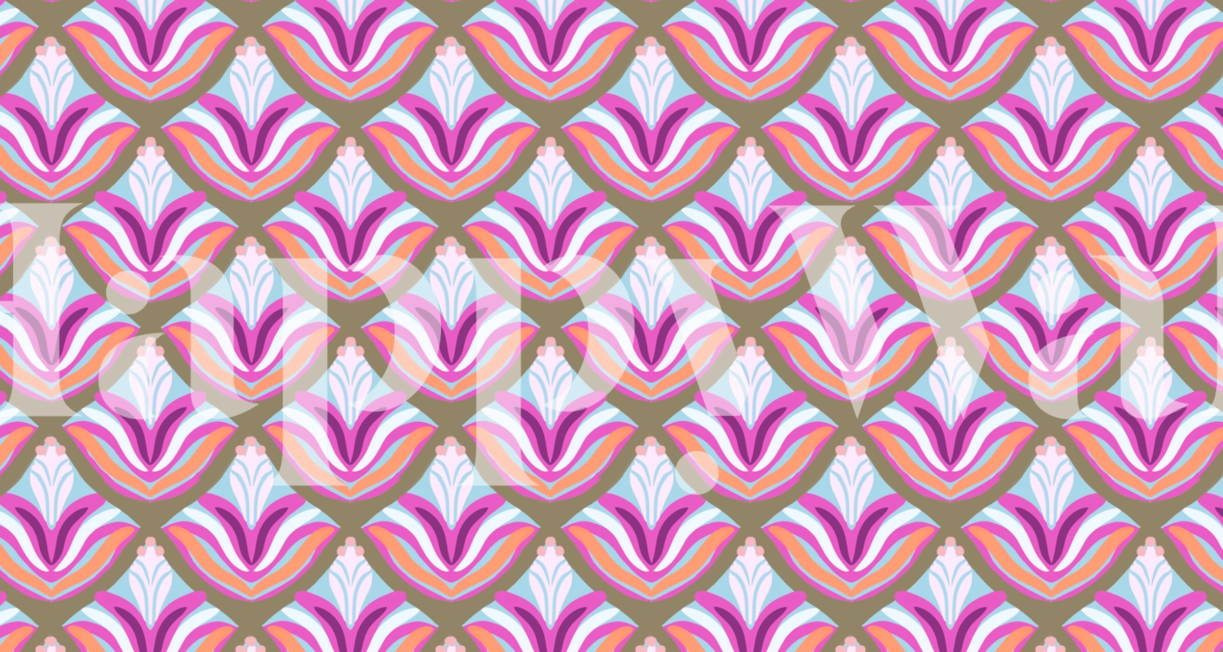 Retro Motif wallpaper design in a room