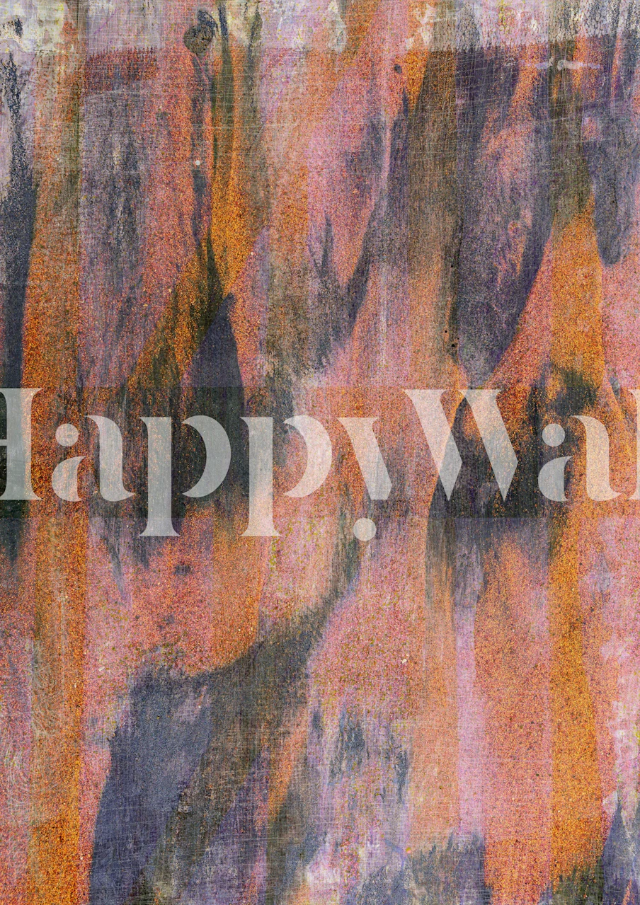 Rust and Lavender Urban Grunge behang in een kamer