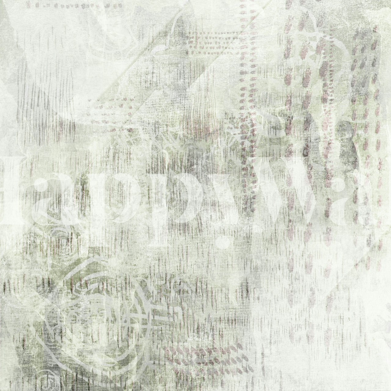 Muted Botanical Scribble Haze wallpaper in a room