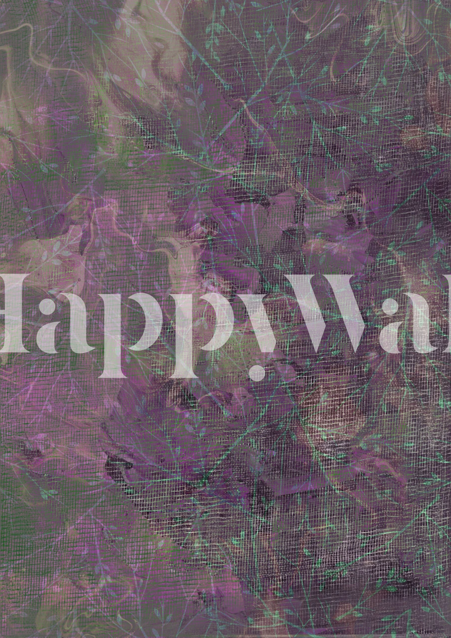 Midnight Plum Botanical Haze wallpaper in a room