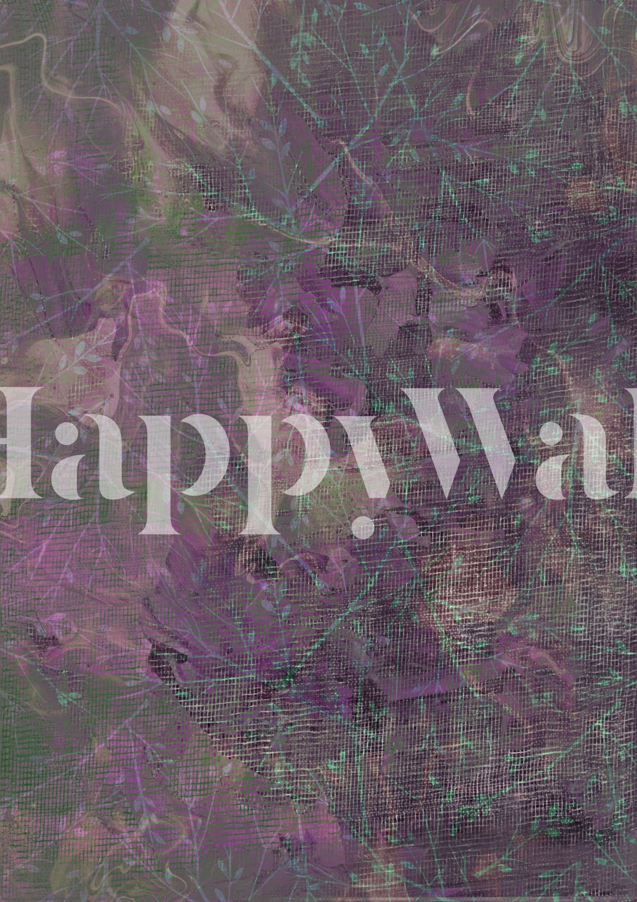 Midnight Plum Botanical Haze wallpaper in a room