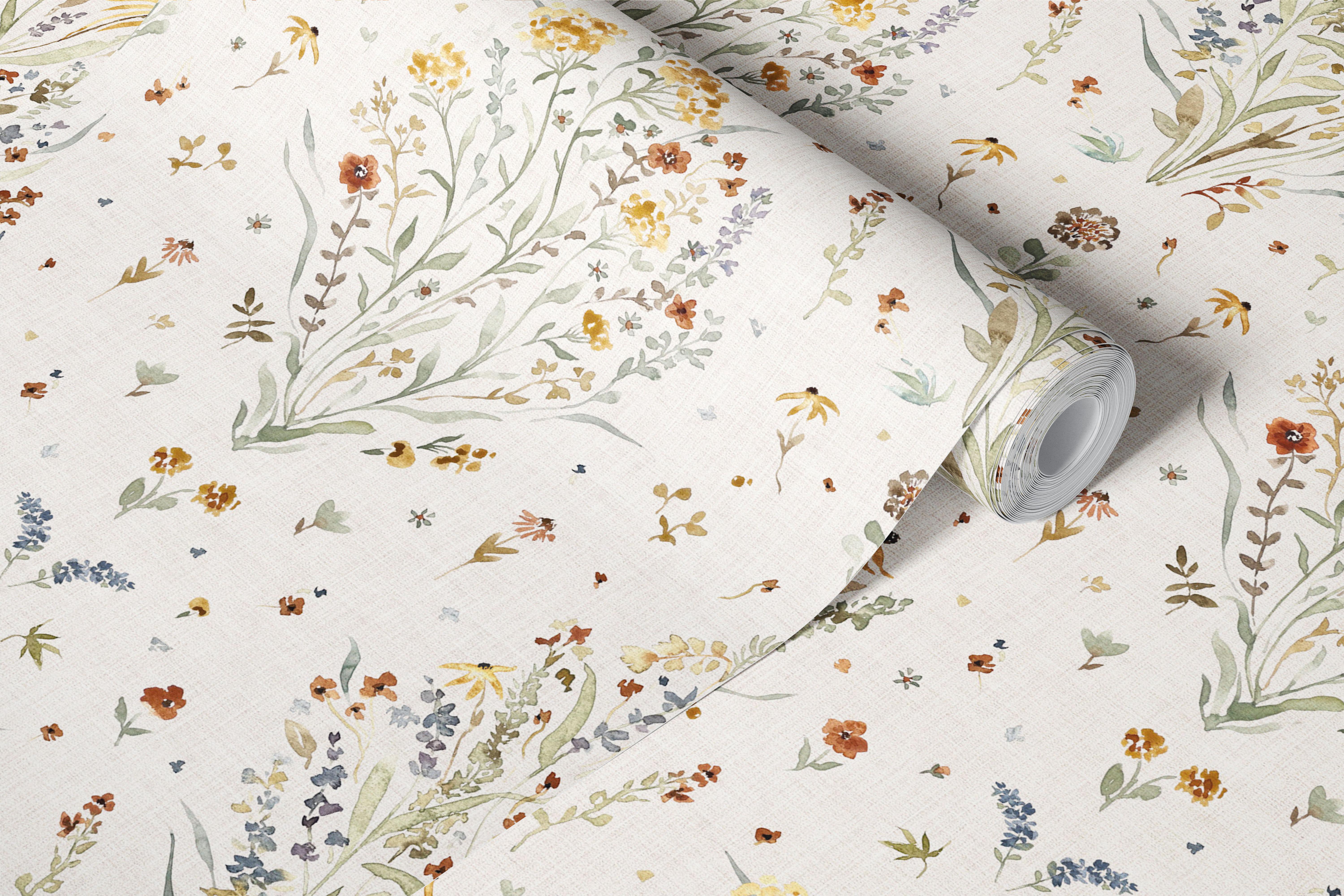 Mediterranean Herb Garden botanical behang in een kamer