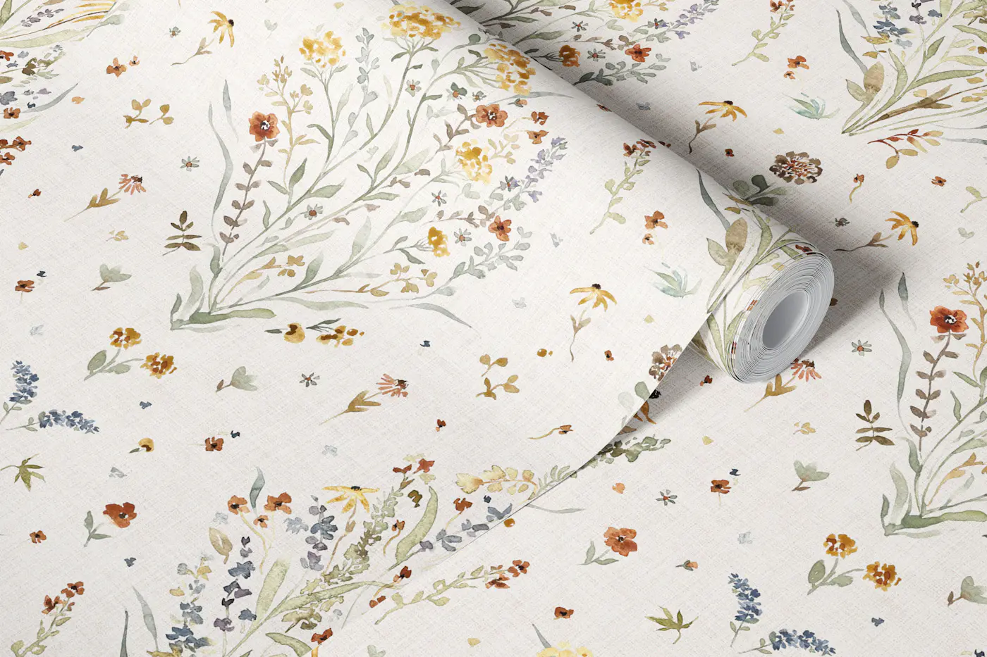 Mediterranean Herb Garden botanical wallpaper roll