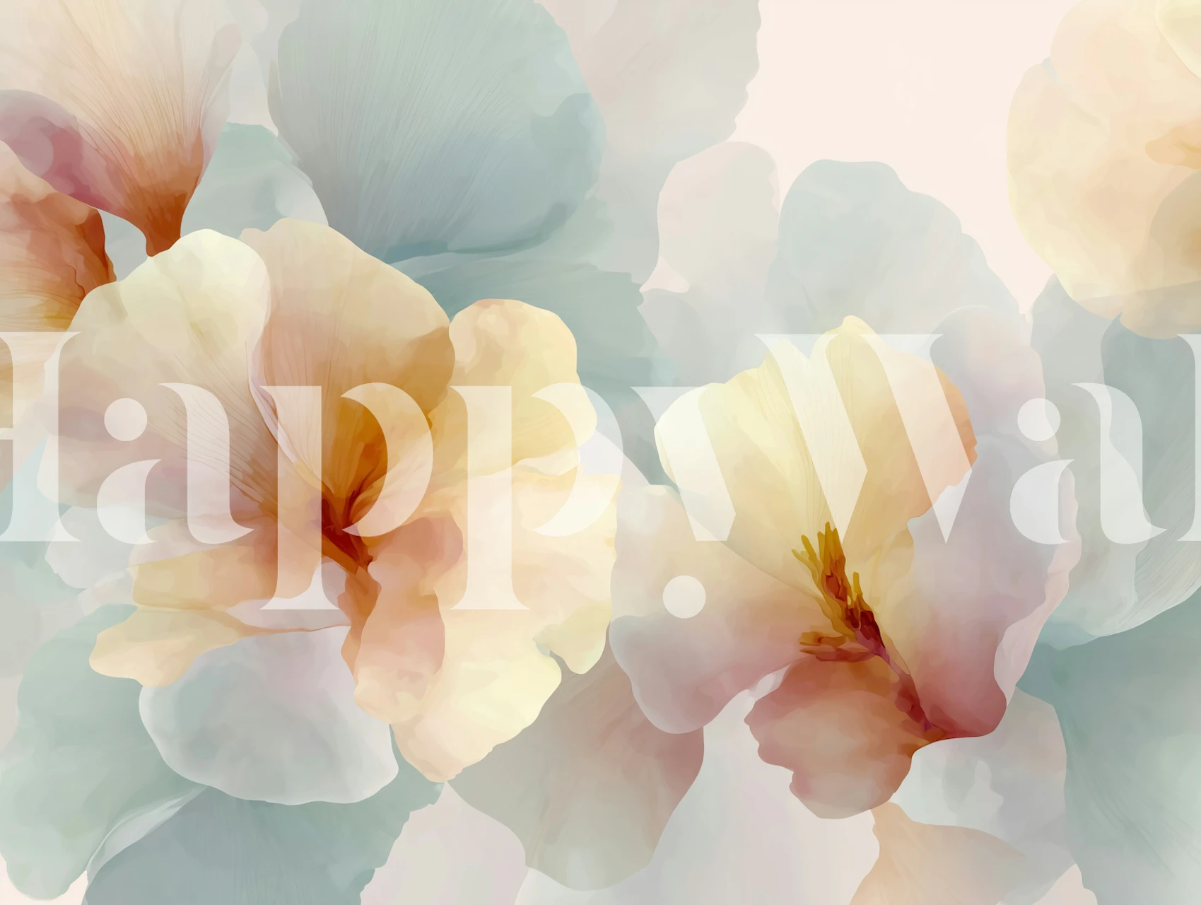 Floral wallpaper design in a room