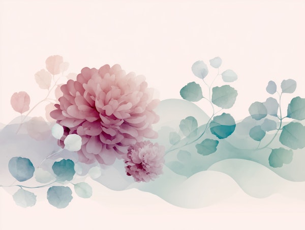 Soft Watercolor Floral Waves