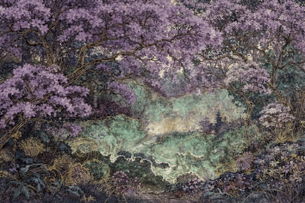 Misty Lavender Forest Canopy