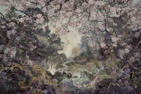 Cherry Blossom River Mist tapet