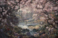 Cherry Blossom Lake Serenity tapet