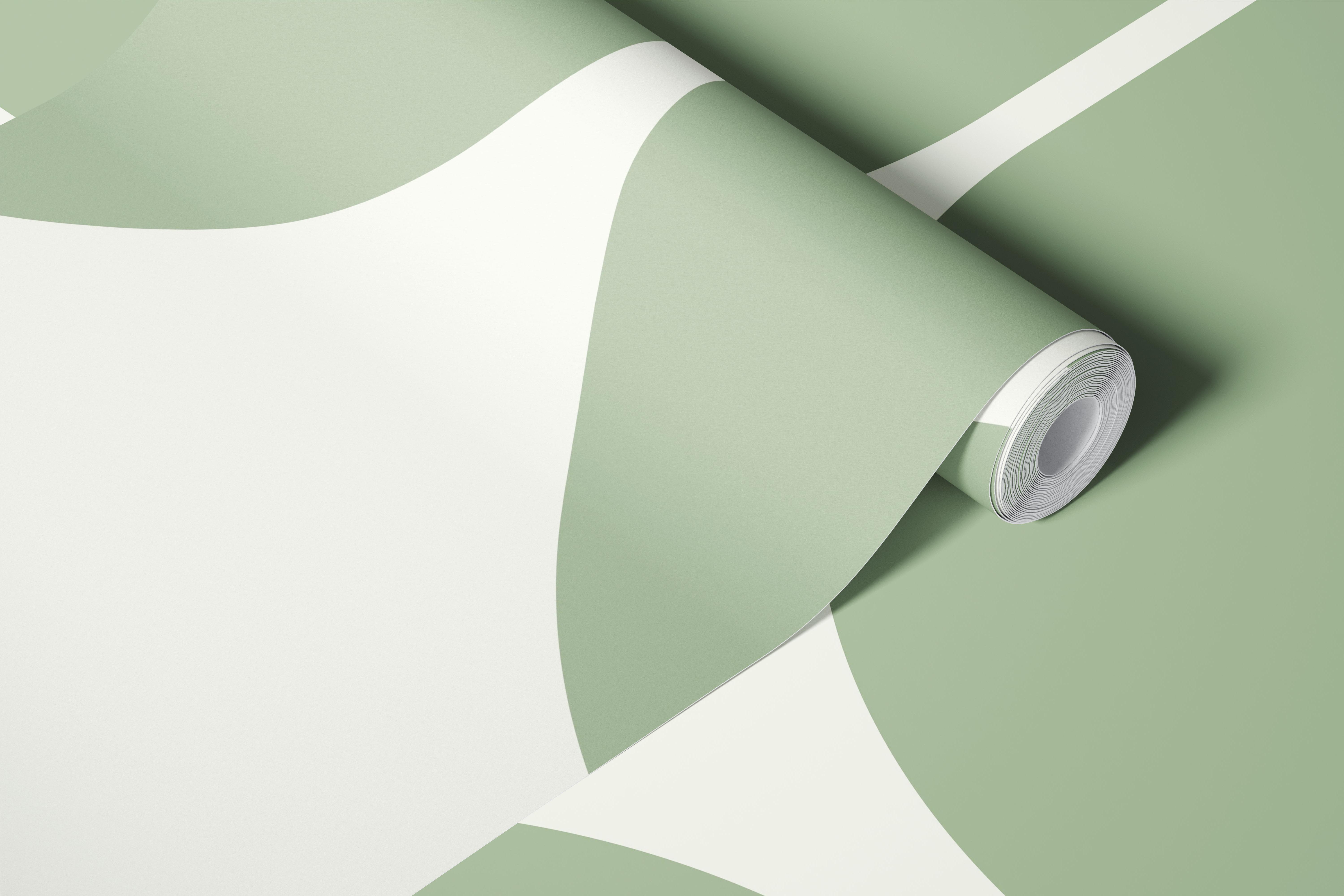 Minimal Sage Art Deco Arches wallpaper in a room