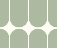 Minimal Sage Art Deco Arches behang