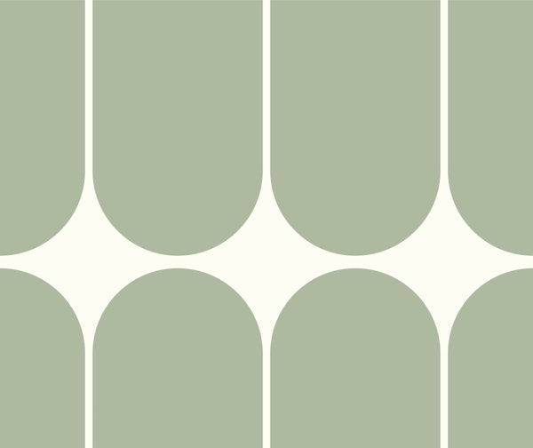 Minimal Sage Art Deco Arches