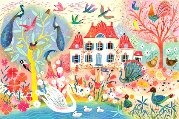 The big peacock garden castle