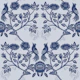 Indigo Folk Birds in rose garden