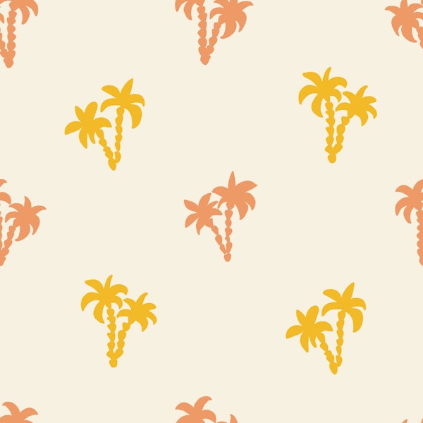 Palm Tree Silhouettes Yellow Golden Sunset