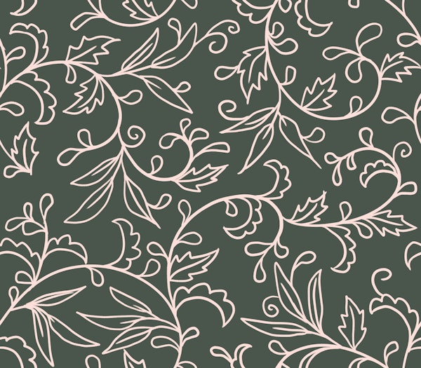 Elegant Floral Scrollwork Sage