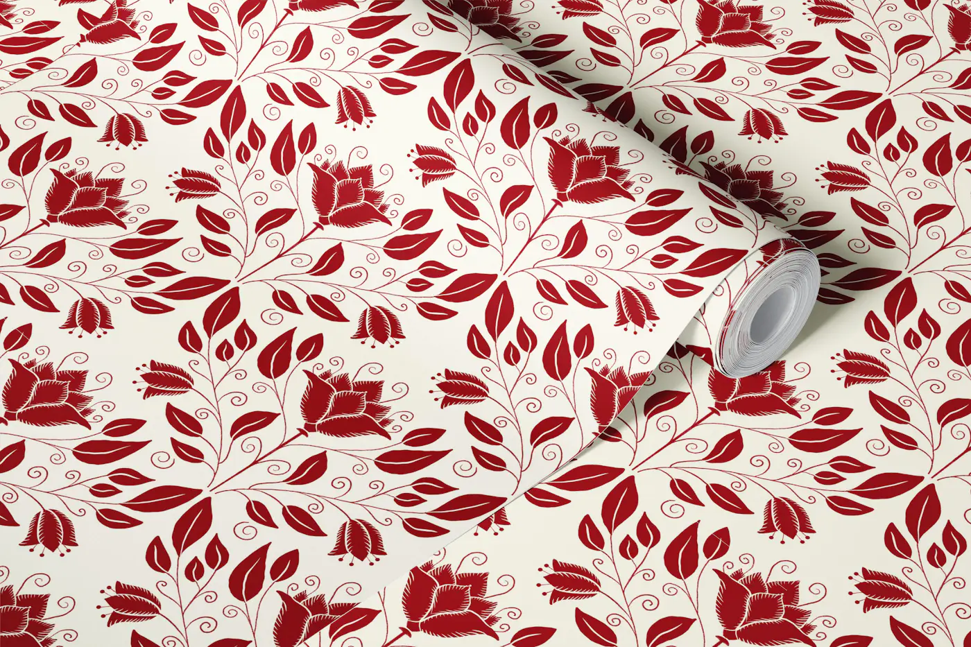 Elegant Burgundy Bloom Trellis wallpaper roll