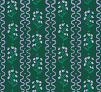 Lavender Sprigs Wildflowers on Forest Green tapet