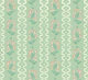 Sage Green Floral Wavy Stripes
