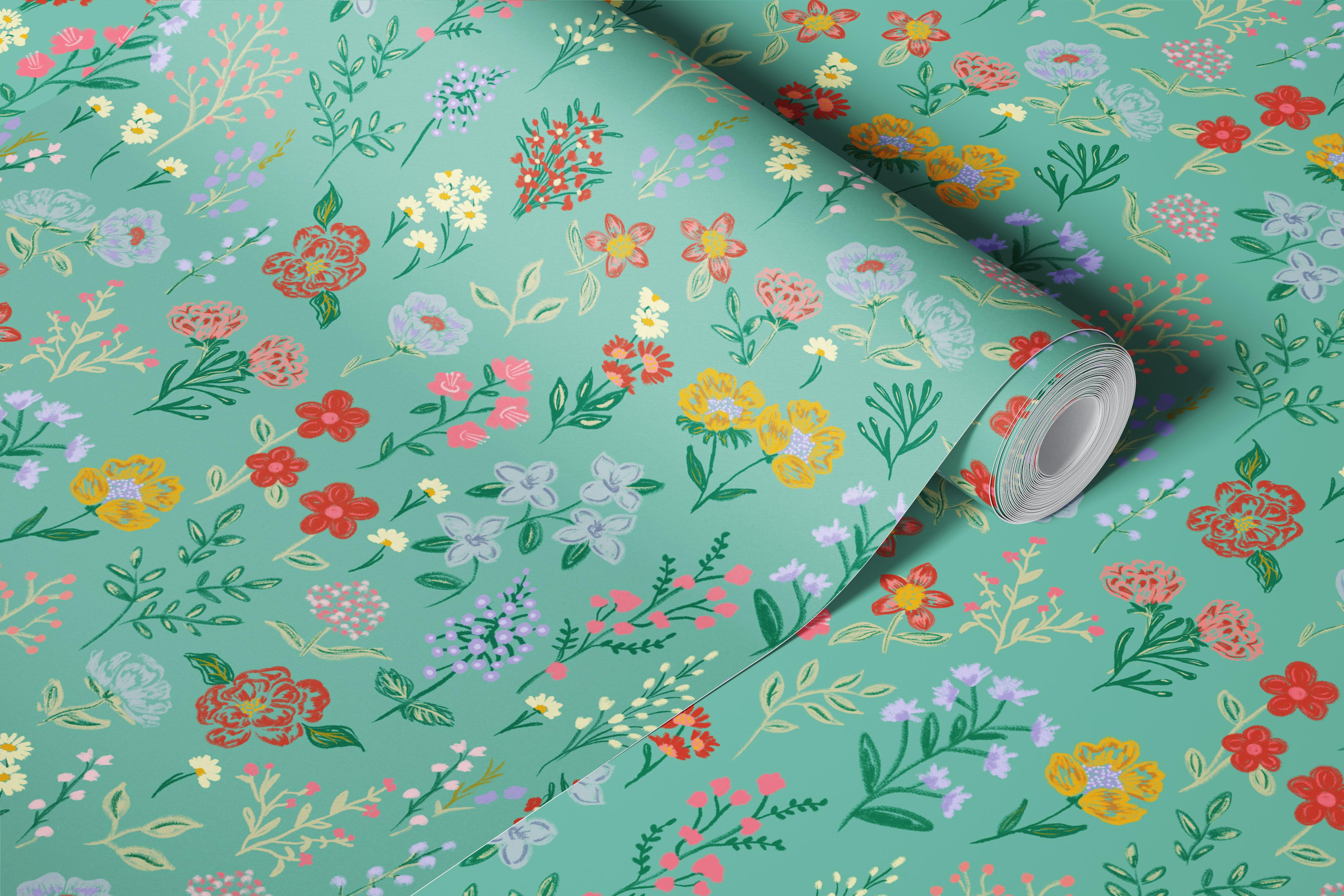Vintage forår blomster tapetdesign
