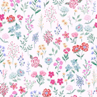 Pink Blue Floral Sprigs tapete