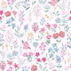 Pink Blue Floral Sprigs