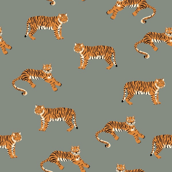 Orange Tigers Minimal Jungle