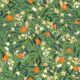 Citrus Blossom Garden on Olive Green