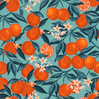 Sweet Oranges Fruits on Teal tapet