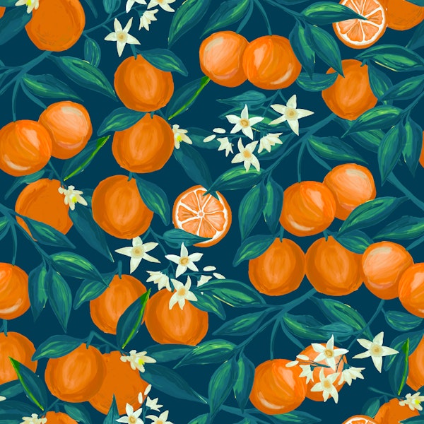Citrus Blossom on Navy
