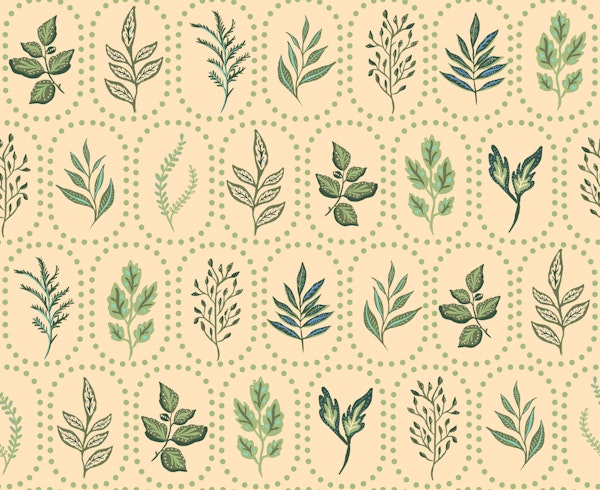 Vintage Botanical Leaf Medallions