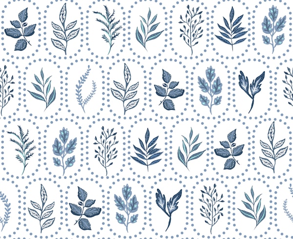 Indigo Herb Garden Motif