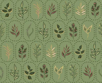 Folk Leaves on Sage Green tapet