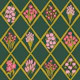 Folk Flower Trellis in Deep Green
