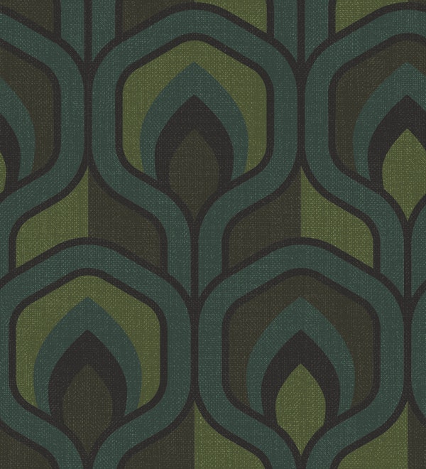 Seventies retro flame forest green