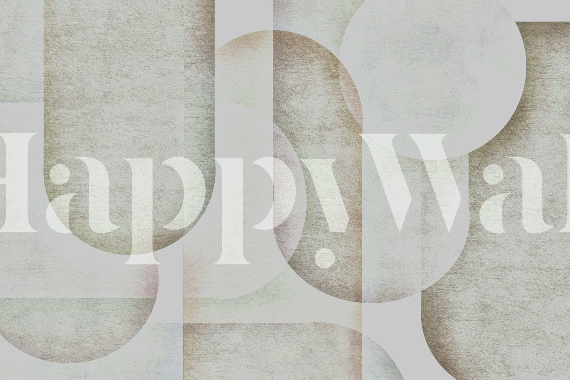 Carta da parati con forme geometriche neutre e morbide in una stanza