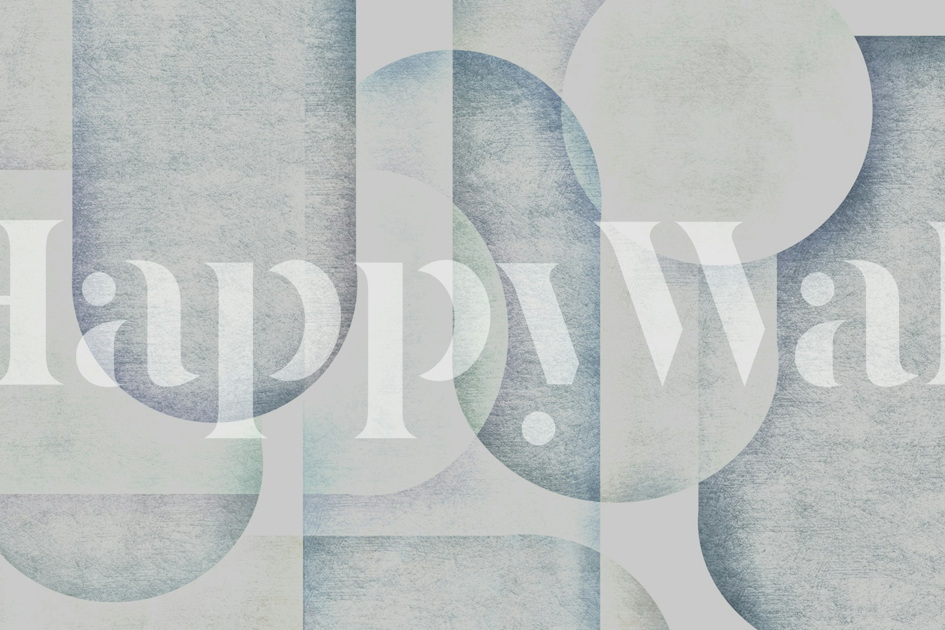 Rolige blå overlappende former tapet i et rom