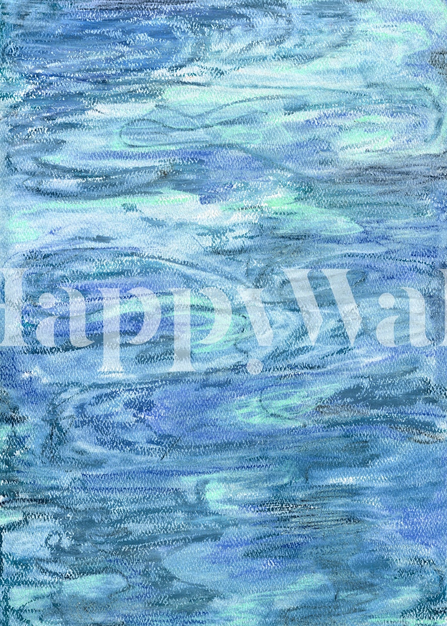 Ocean ripple water texture wallpaper in room