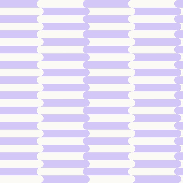 Retro Rounded Stripe Lavender Pattern