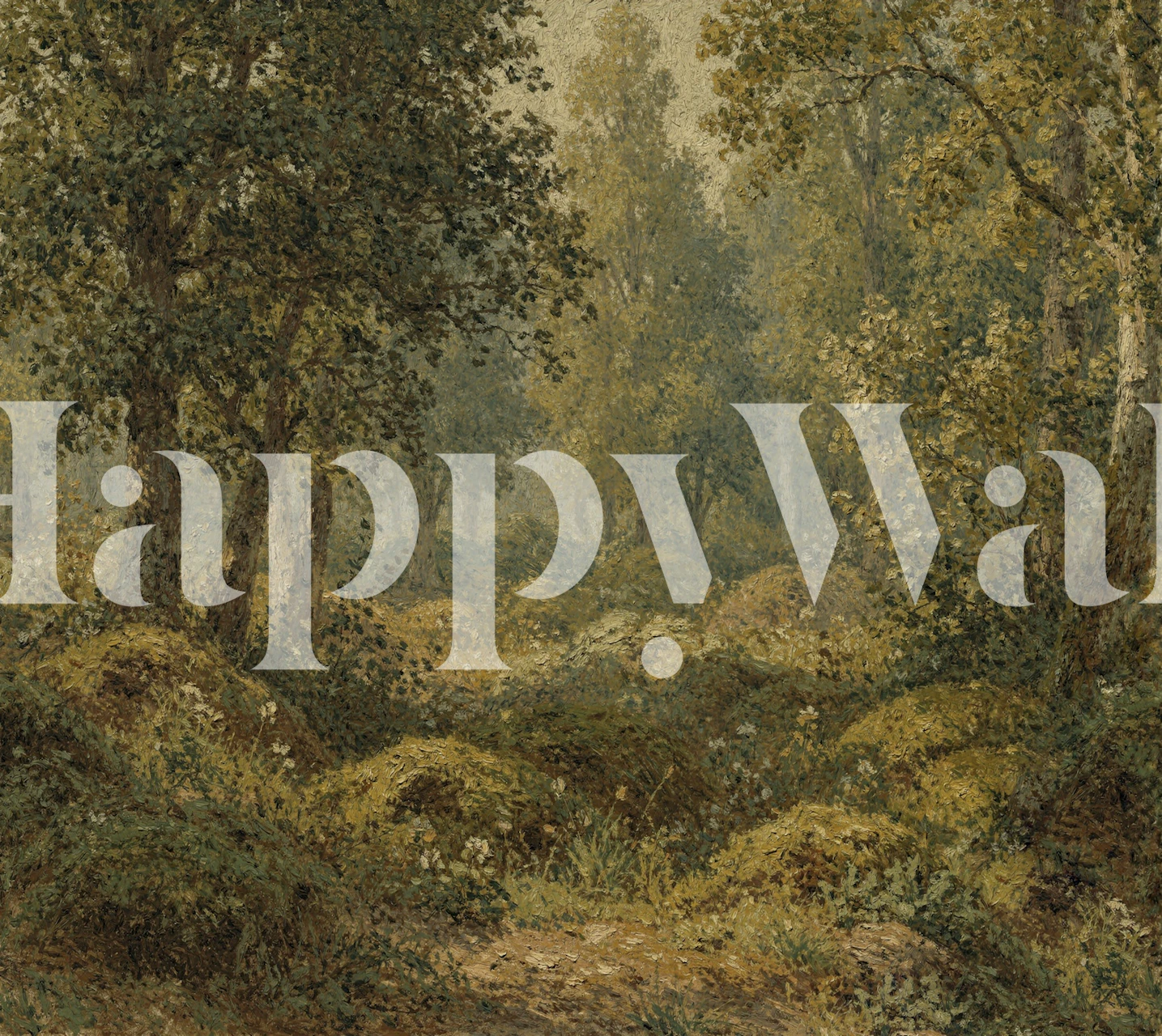 Misty Forest Meadow wallpaper in a room